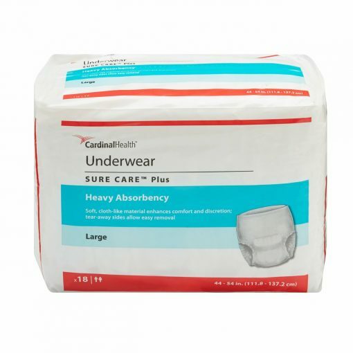 72 Cardinal Covidien Sure Care 1615A Adult Unisex Disposable Pull On Underwear L