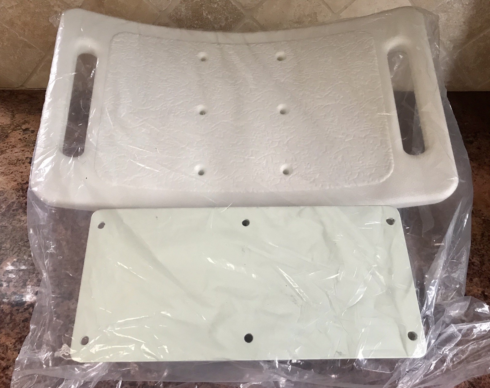 Patterson Medical 538D Wall Mount Lift-Up Shower Seat White W/ Handles – NEW