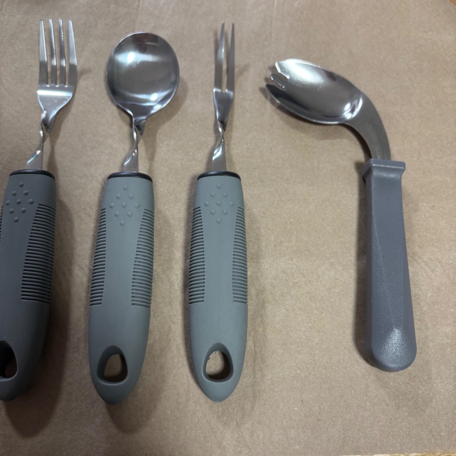 Adaptive Parkinson’s Utensil Food Set Easy Grip Handles Limited Mobility