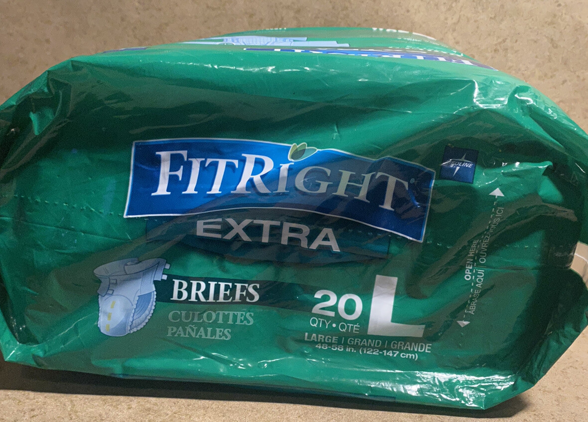 Medline FitRight Extra Briefs Size Large 20 Count