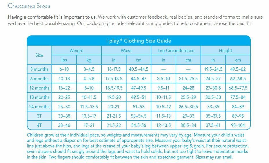 Baby IPLAY 6 month Swim Diaper Reusable Waterproof Public Pool Swim Class Small