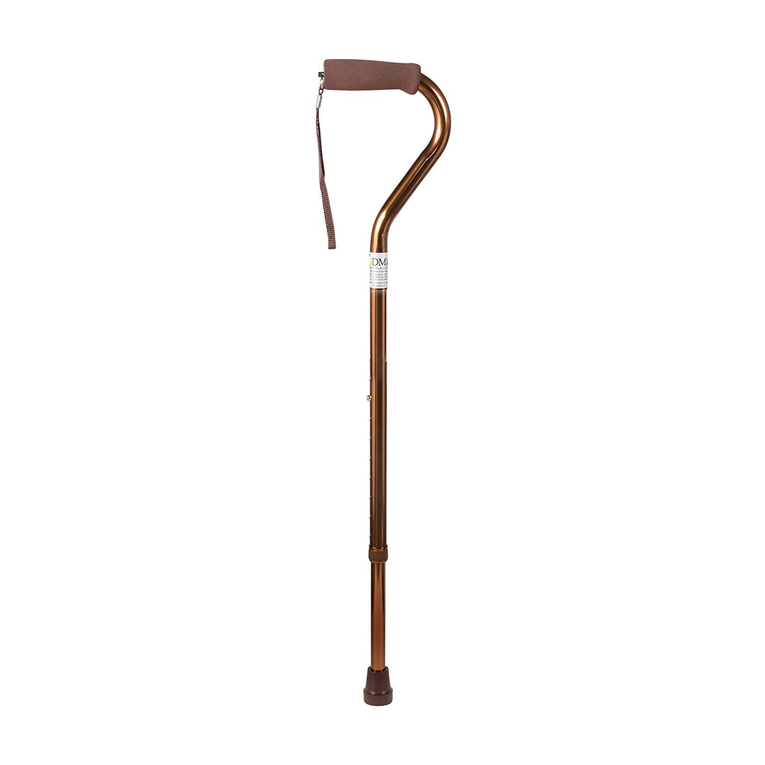 DMI Deluxe Lightweight Adjustable Walking Cane with Soft Foam Offset Hand Grip,