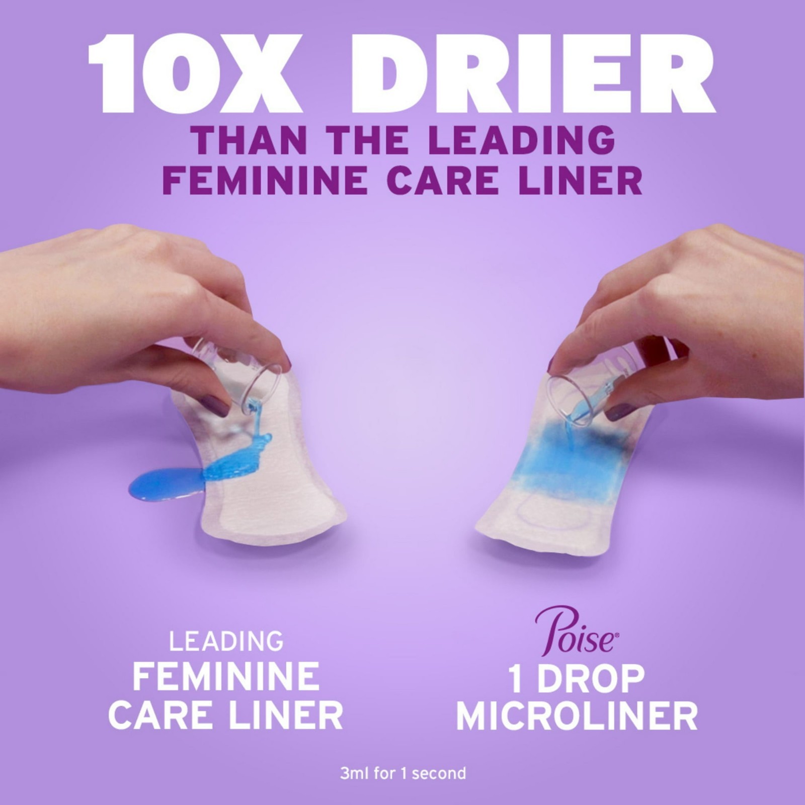 Poise Microliners Daily Incontinence Panty Liners, Long, Lightest Absorbency 50