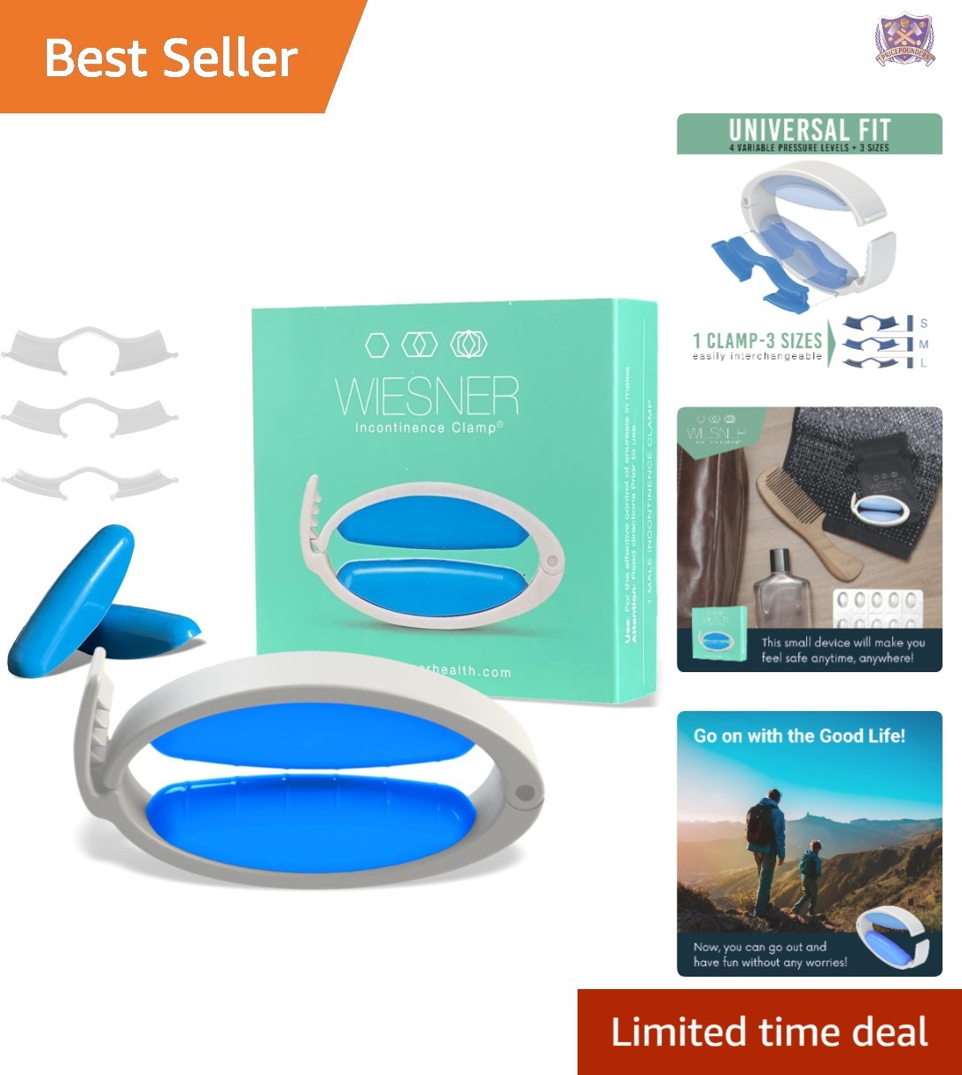 Male Incontinence Clamp Adjustable Sizes Comfort Confidence All Day