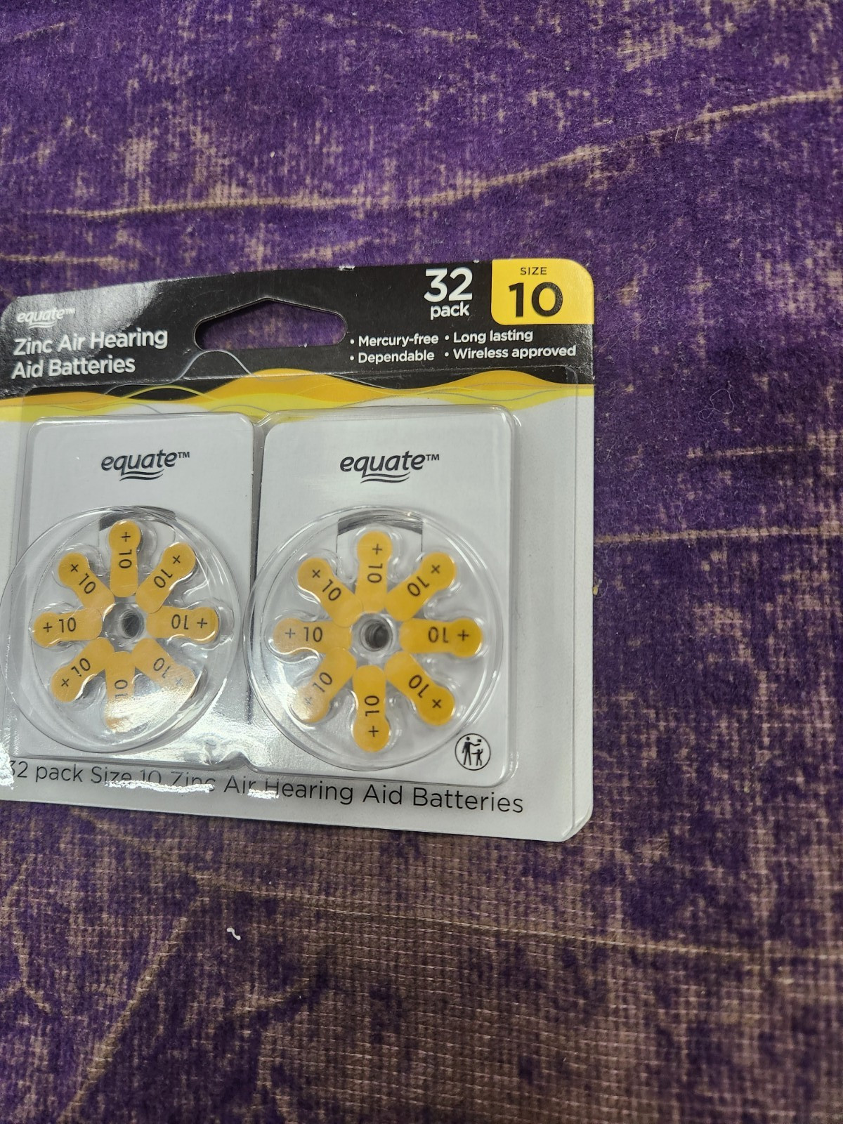 Equate Hearing Aid Batteries Size 10 32 Pack | Exp 06/2027 Sealed