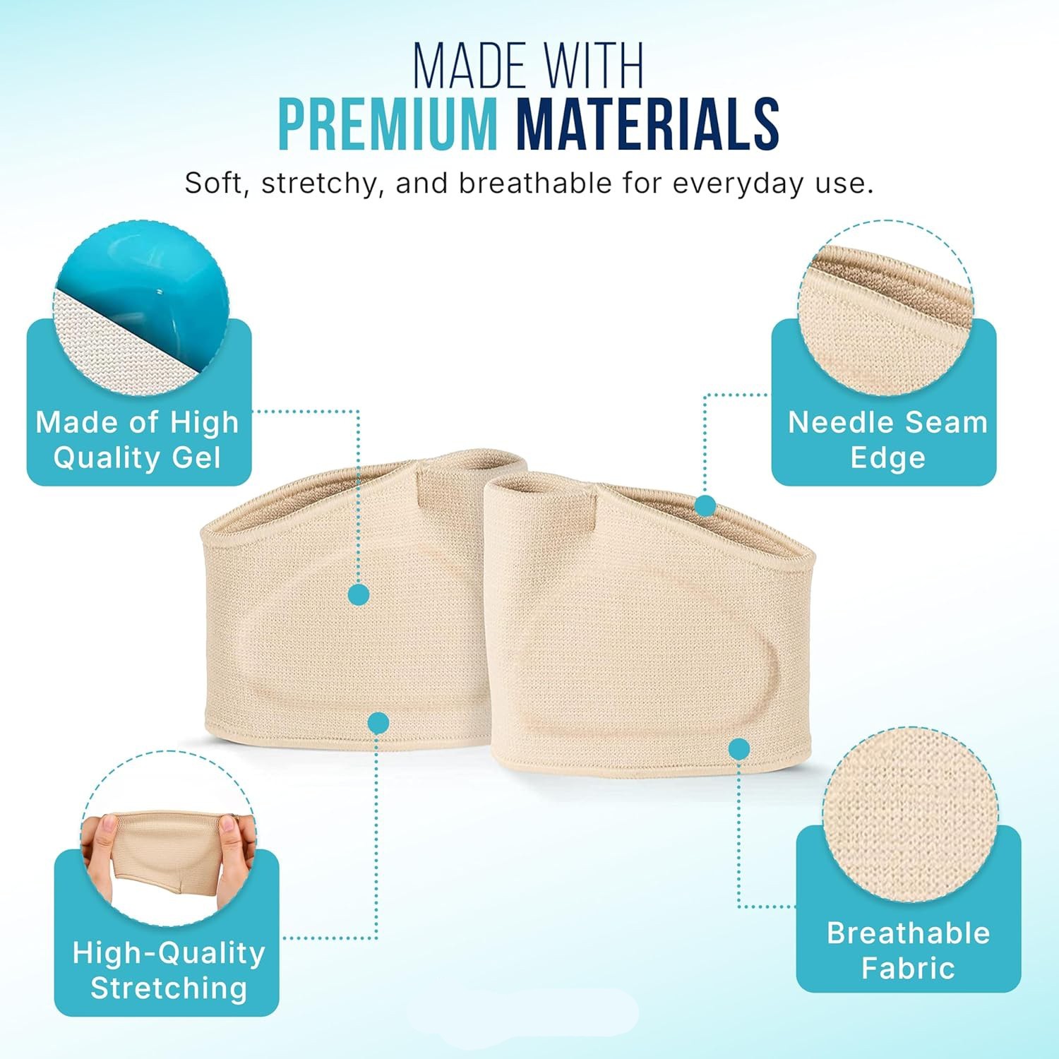 2 Pack For Man Women Fabric Metatarsal Pads Sleeve with Gel Sole Cushion