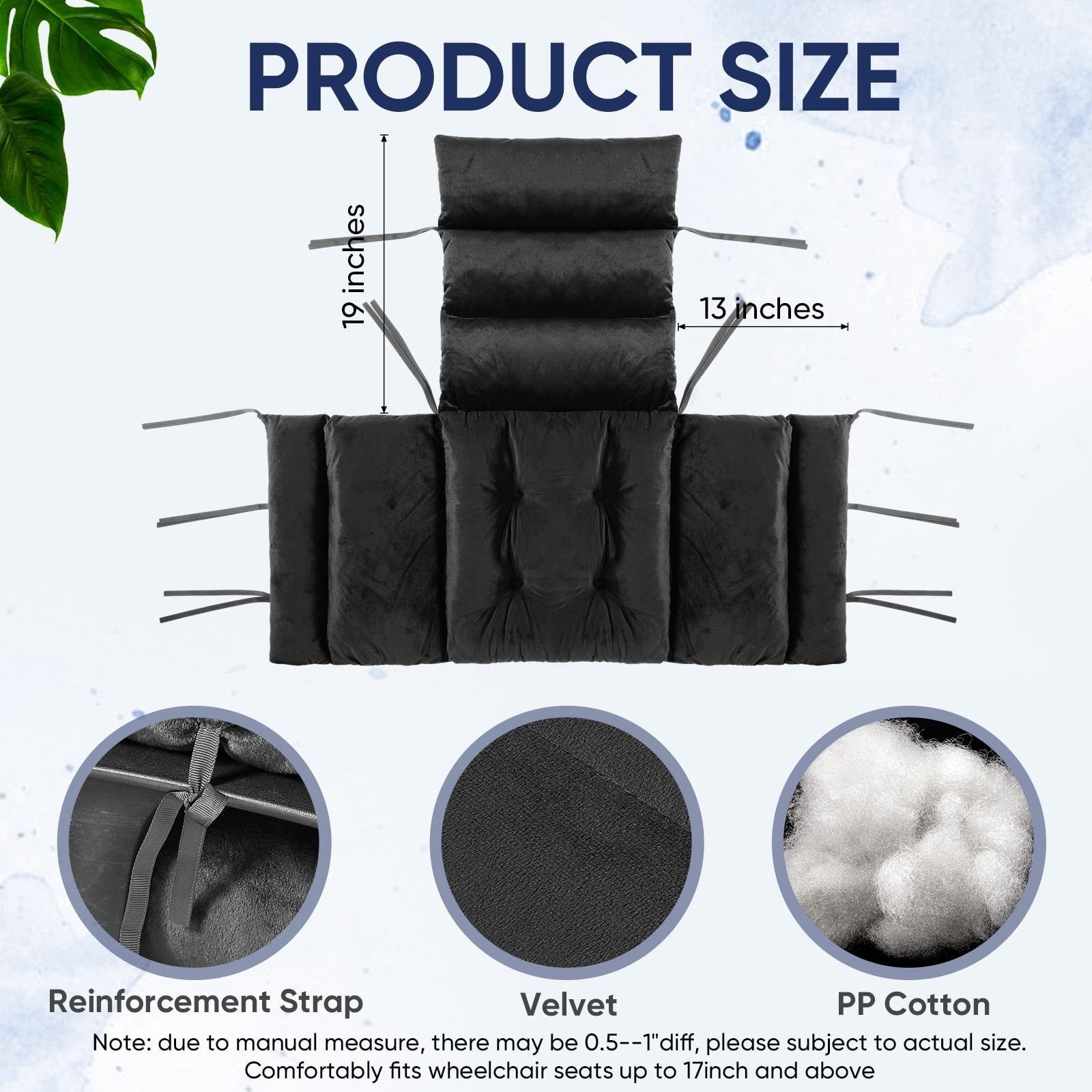 Suzile Wheelchair Cushion Wheelchair Seat Cushion with Strap Recliner Suitabl…