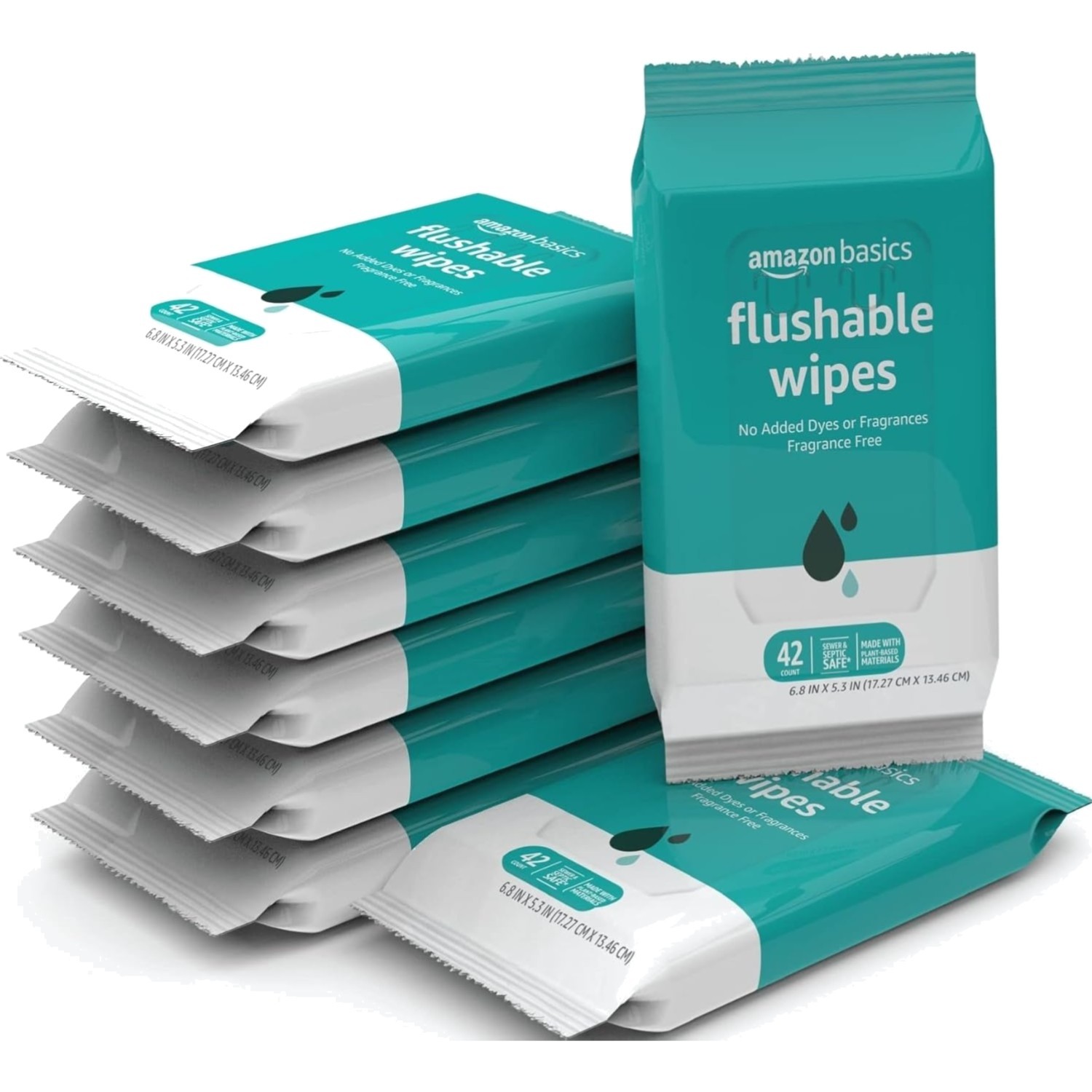 Flushable Adult Toilet Wipes Fragrance Free 336 Count Pack of 8 for Hygiene