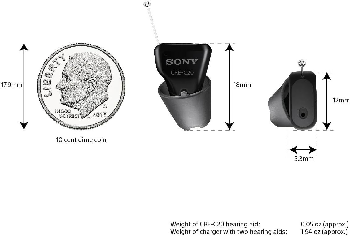 Sony CRE-C20 Self-Fitting Rechargeable OTC Hearing Aids