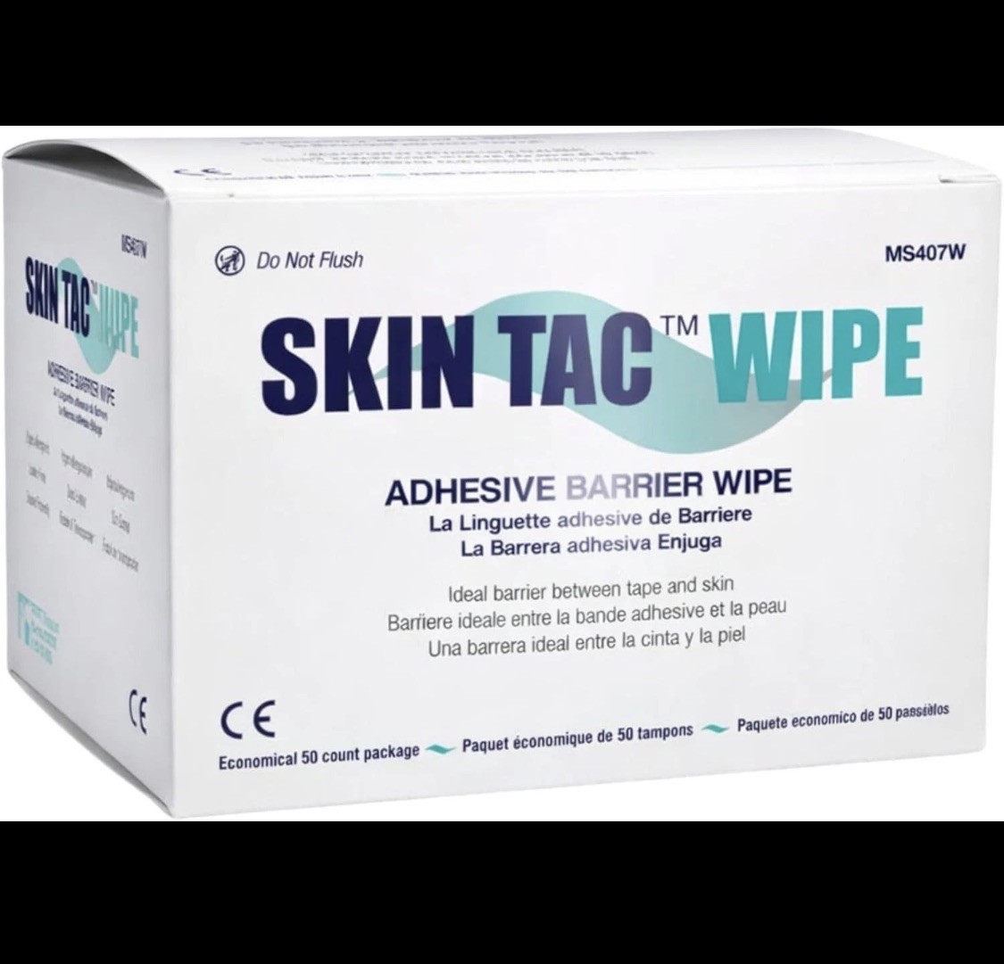 Hypoallergenic Skin Tac ‘H’ Adhesive Barrier Wipes, 50 Count – Safe & Portable