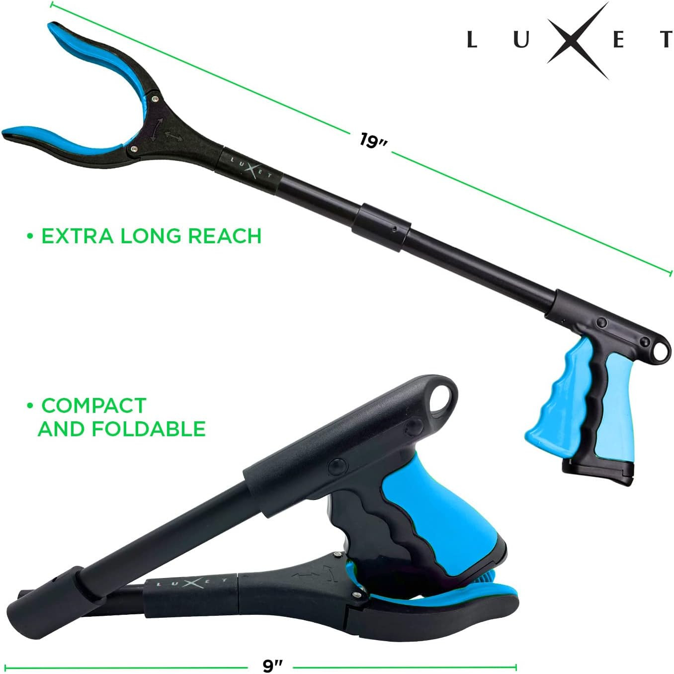 Grabber Tool 19″ Aluminum Magnetic Claw, Rotating Lightweight Foldable Reacher G