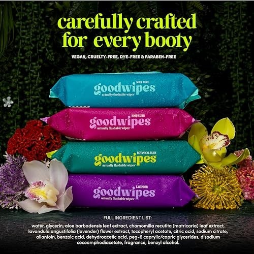 Flushable Butt Wipes – Extra Large Wet Wipes for Adults – Sewer Safe, 300 Count