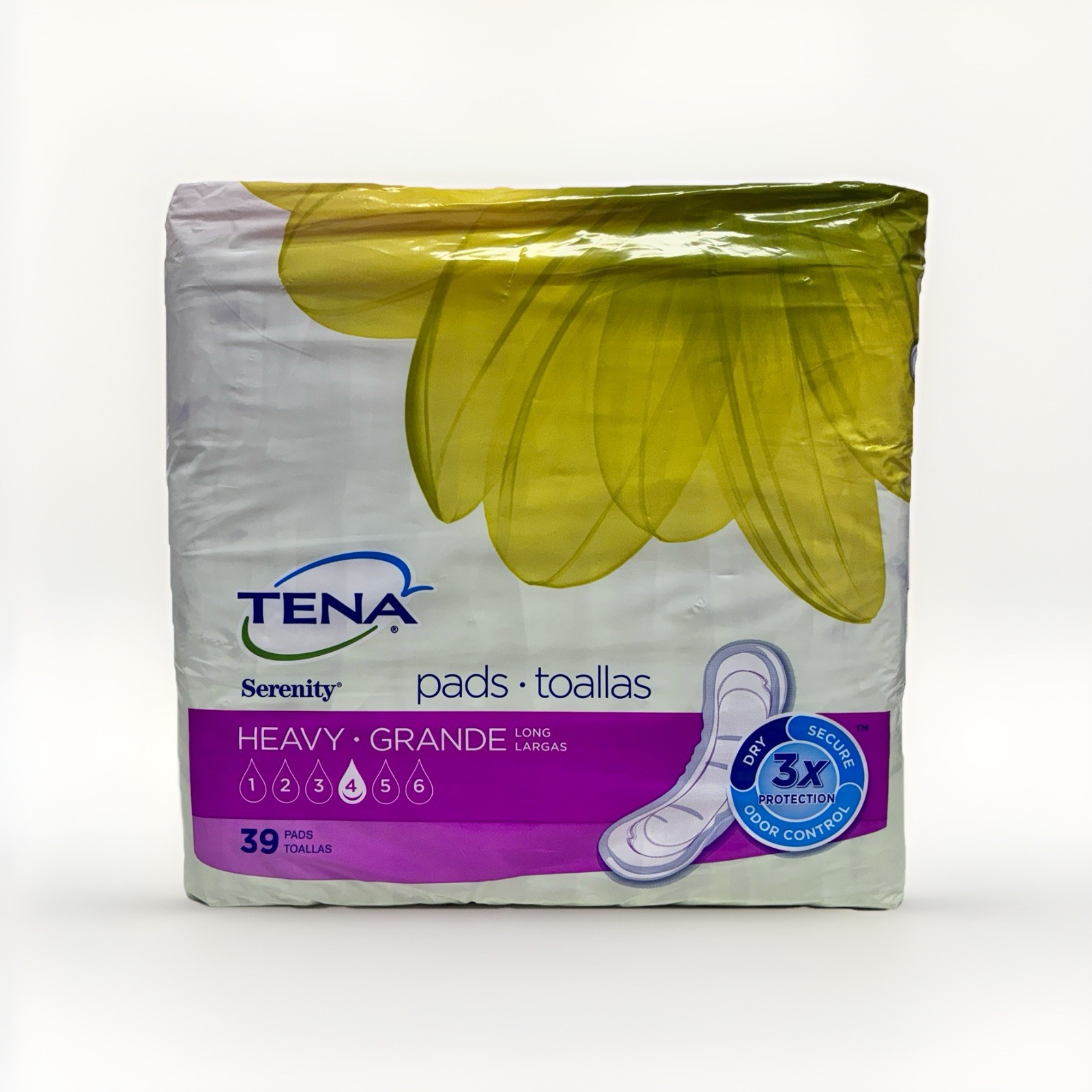 TENA Serenity LONG Incontinence Bladder Control Pads, HEAVY Absorbency #4, 39ct