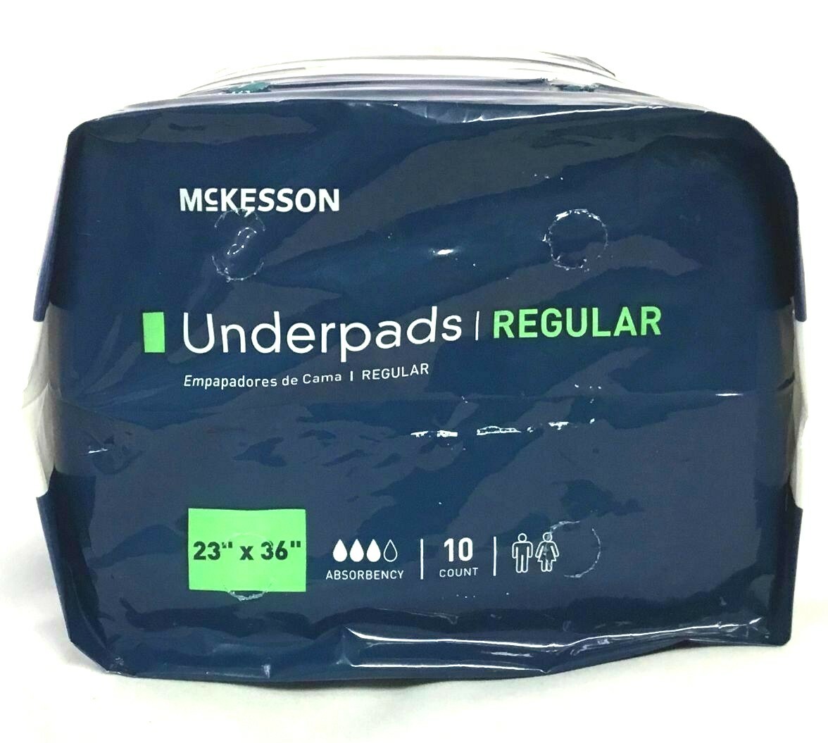 McKesson Underpads Regular 23 X 36 In Disposable Moderate Absorbency 10 Count