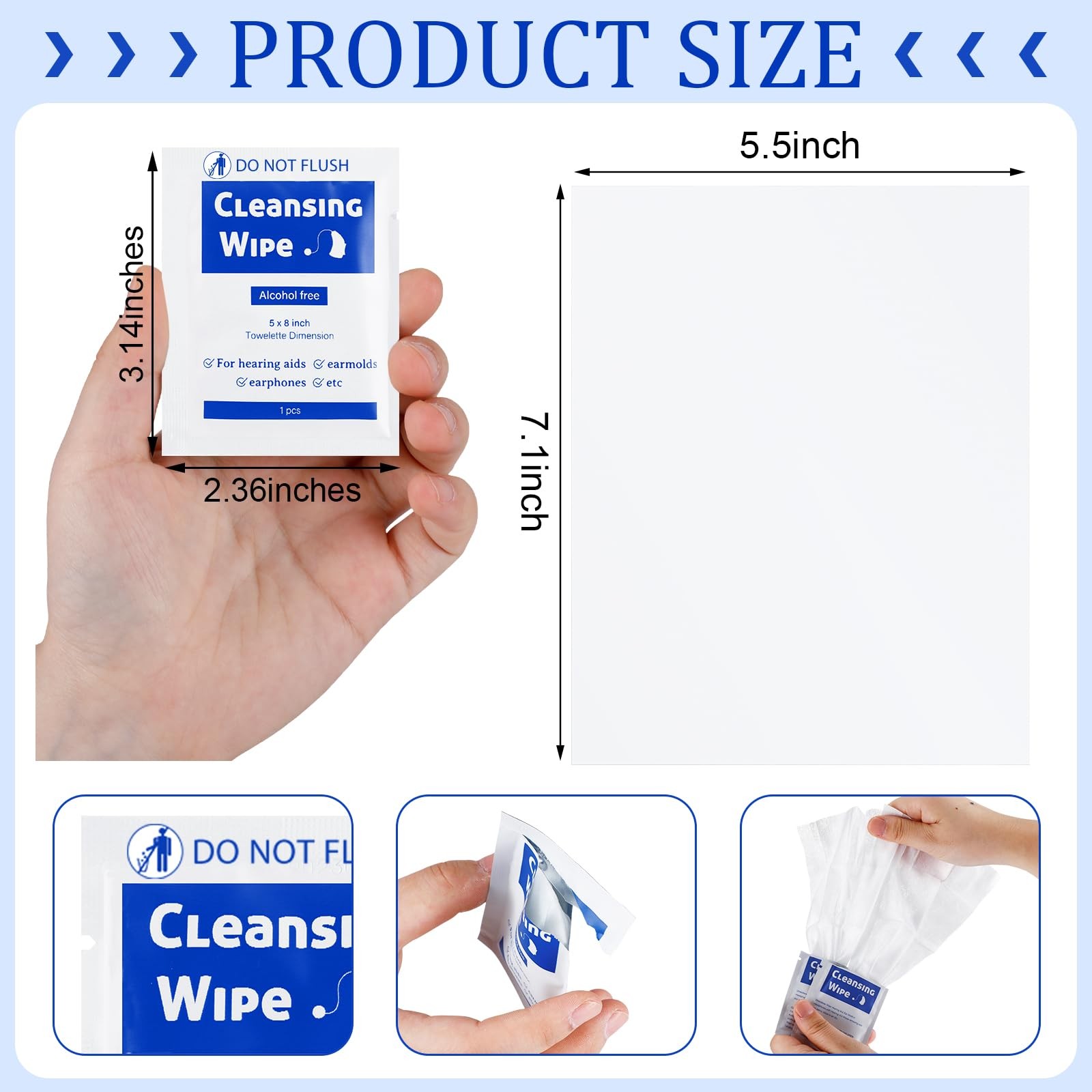 Heigble 250 Counts Hearing Aid Cleaning Wipes 5.51 x 7.87” Hearing Aid Wipes…