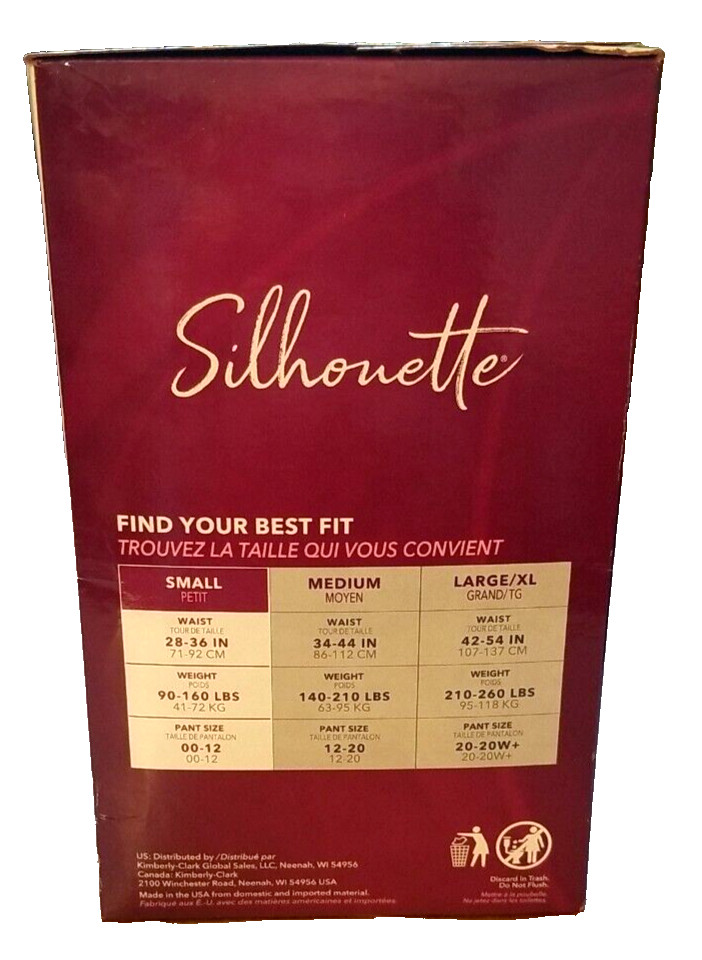 Depend Sillhouett Women’s SMALL Maximum Absorbency 2 Colors Black/Beige 16 Count