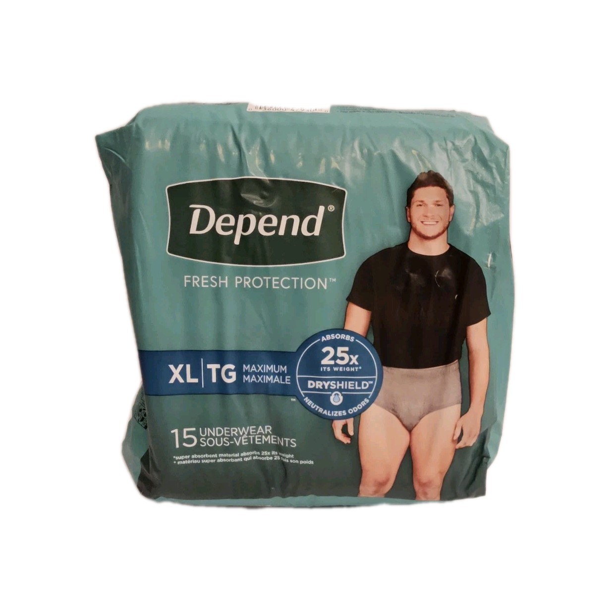 Depend Fresh Protection Adult Incontinence Underwear Men Disposable Sz XL Qty 15
