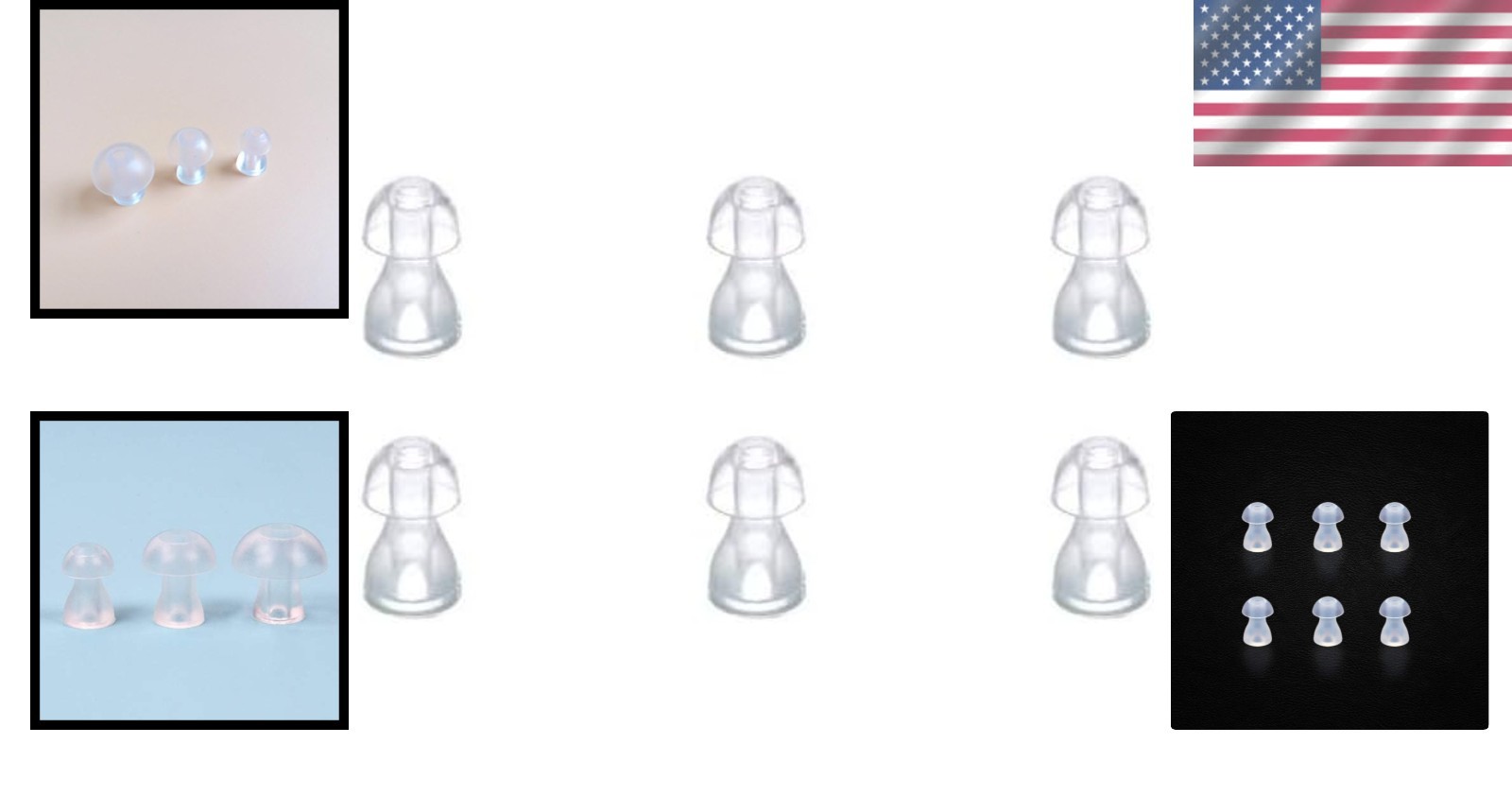 Clear Silicone Earplug Domes for Hearing Aids – 6 Replacement Tips Included