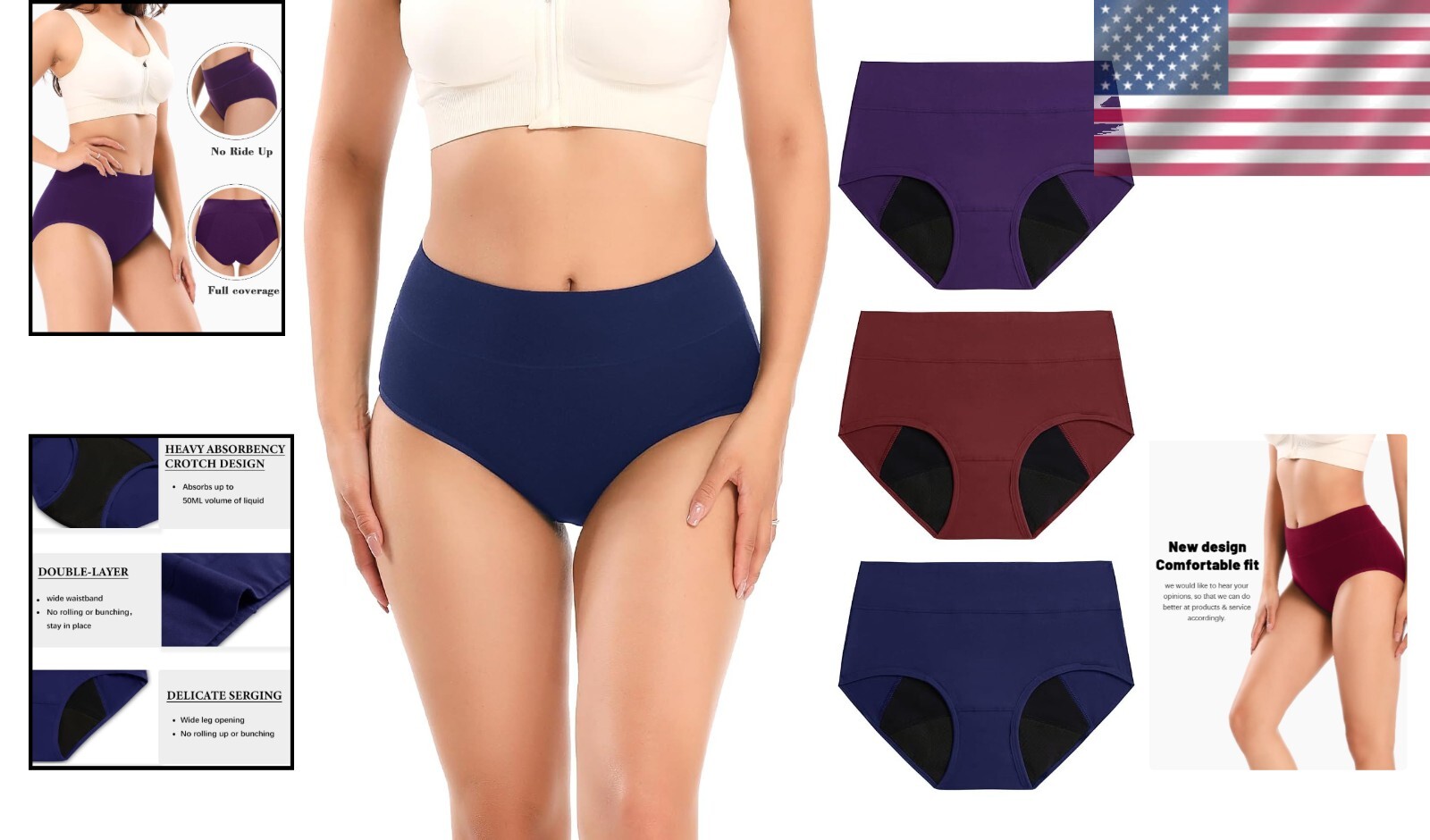High Waisted Leakproof Period Panties – Comfort & Protection Up to 4 Tampons