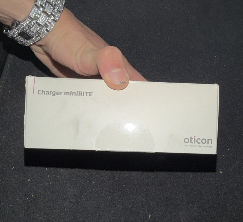 Oticon miniRITE Rechargeable Hearing Aid Charger ZPower System Kit Black