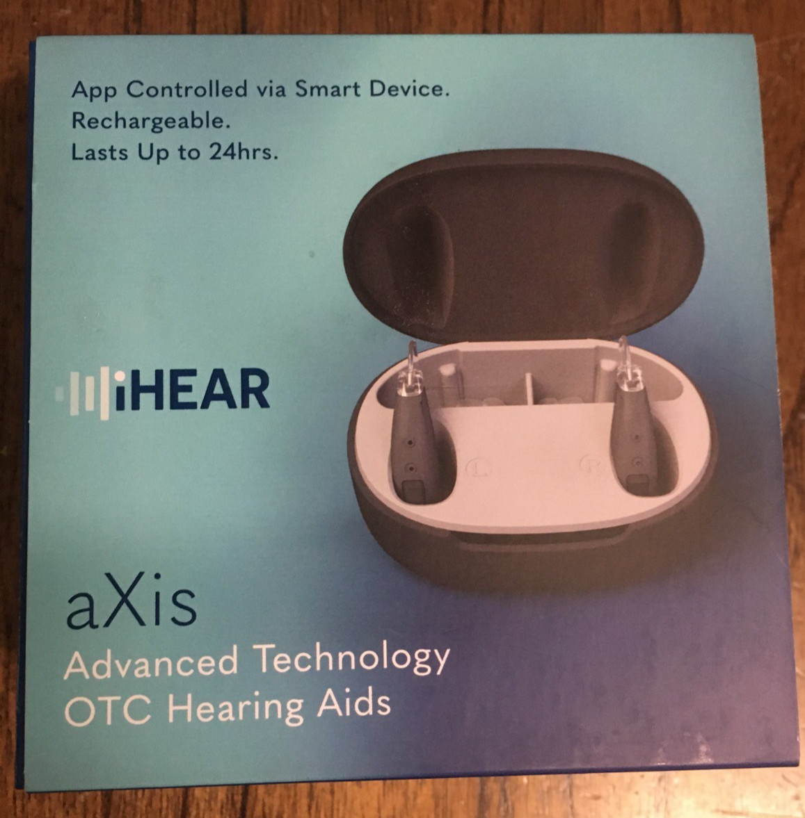 iHear AXIS Advanced OTC Hearing Aid Rechargeable Advanced App Control – NEW BOX