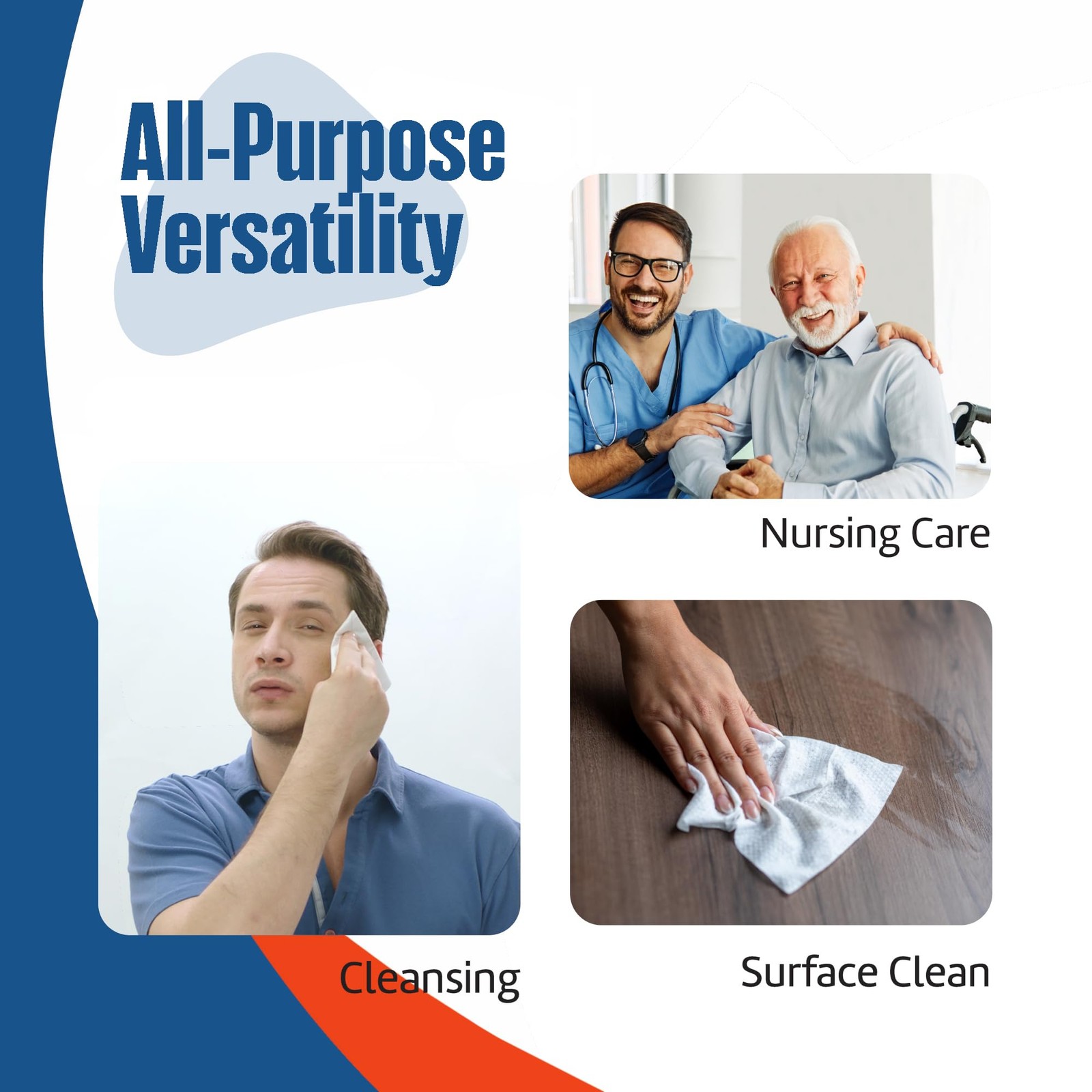 Adult Wipes for Elderly 4 Pack – Extra Large Extra Thick No-Rinse Bathing Wet…