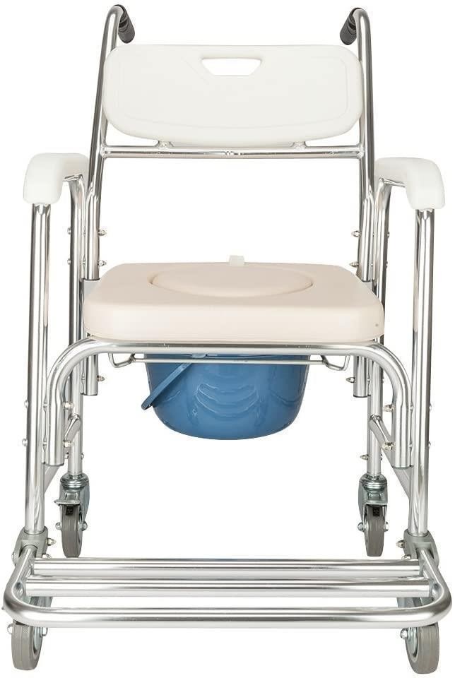 Mobility Durable Waterproof Shower Accessible Transport Commode Medical Rolling