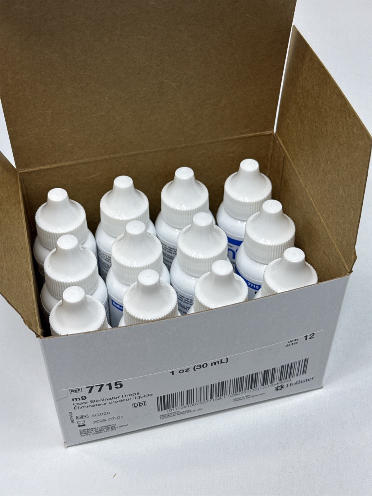 Box of 12 – Hollister 7715 m9 Odor Eliminator Drops Exp 07/2029