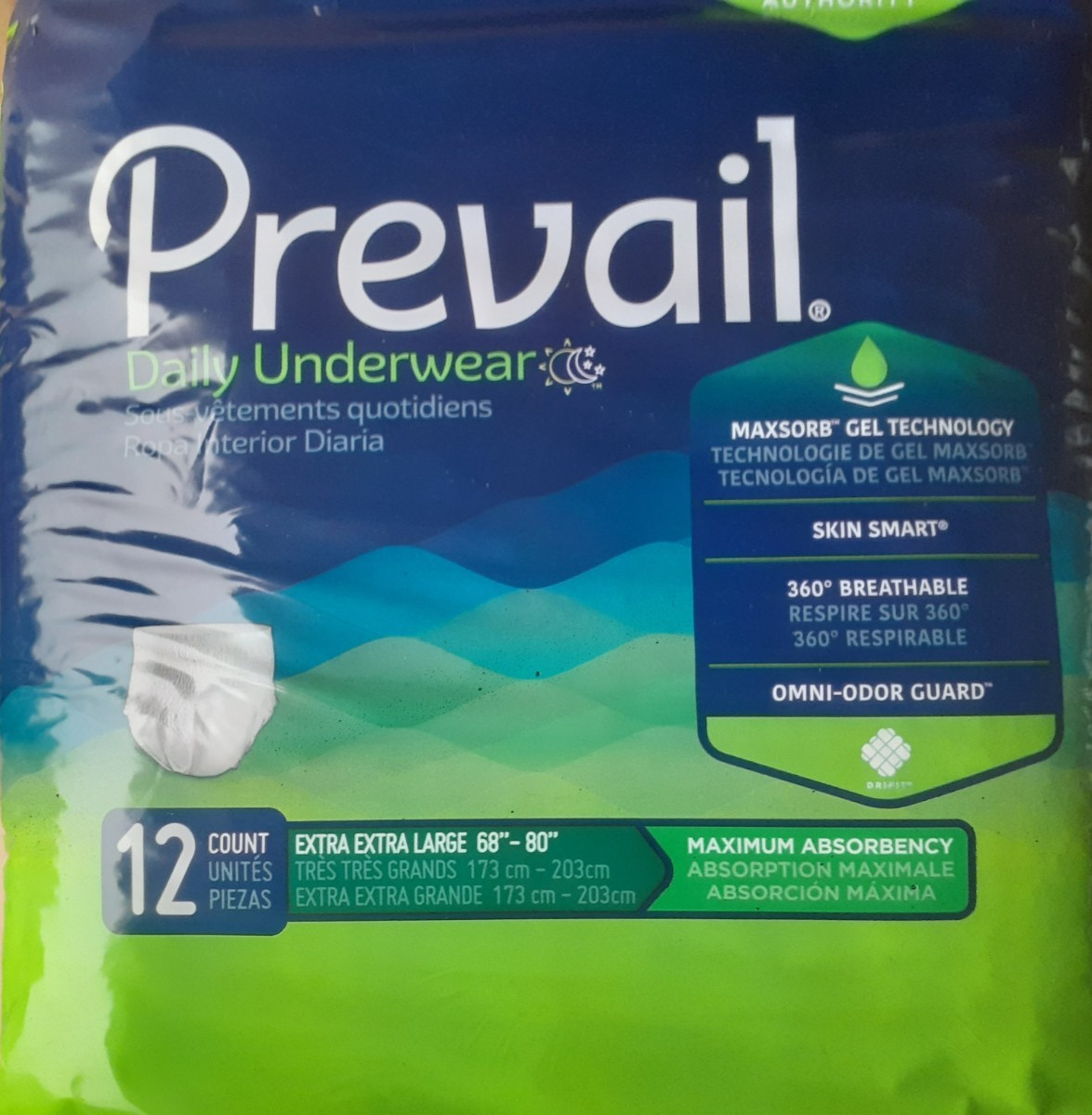 Prevail Daily Disposable Underwear X-large, Case of 4, Each Pack – 12 | Total 48