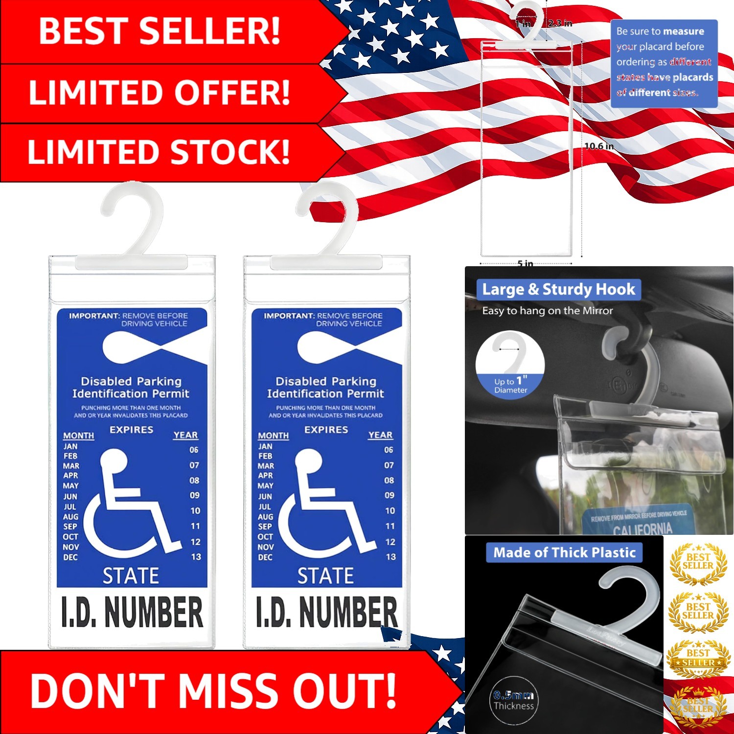Sturdy and Lightweight Handicapped Placard Holder – Protect Your Tag with Ease!