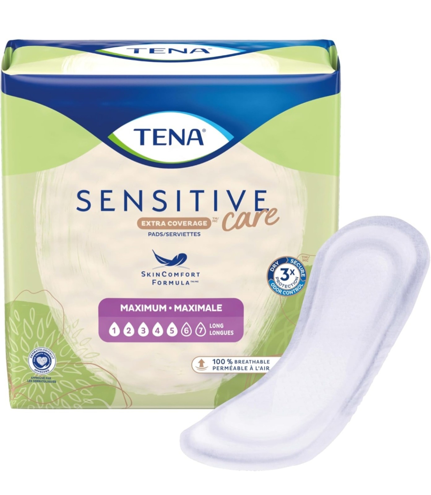 Tena Intimates Maximum Sensitive Care Incontinence Bladder Control Pads 39Ct x3