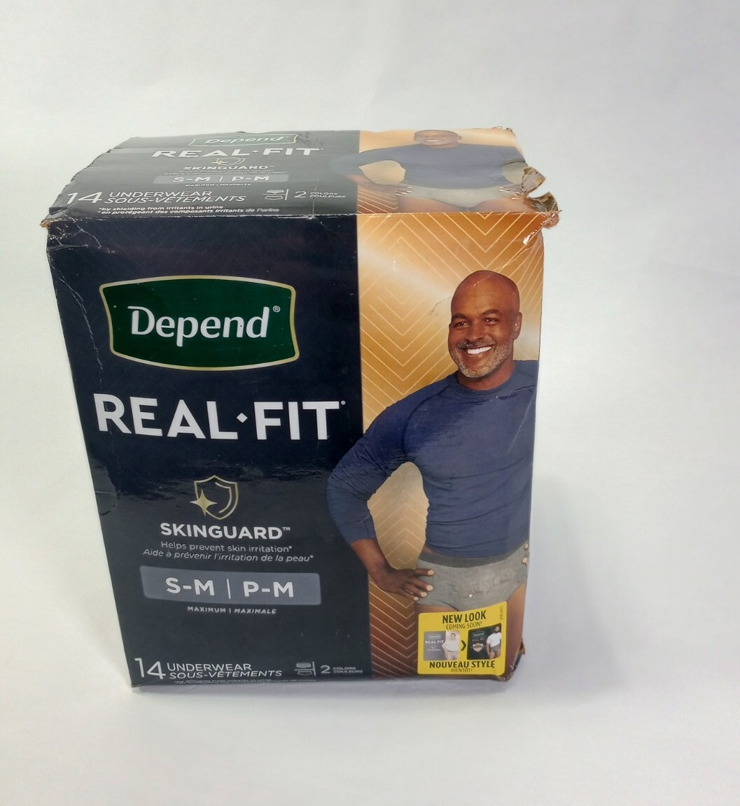 Depend Discreet Men’s Real Fit Underwear Maximum Absorbency S/M 115-190lb 14 Ct