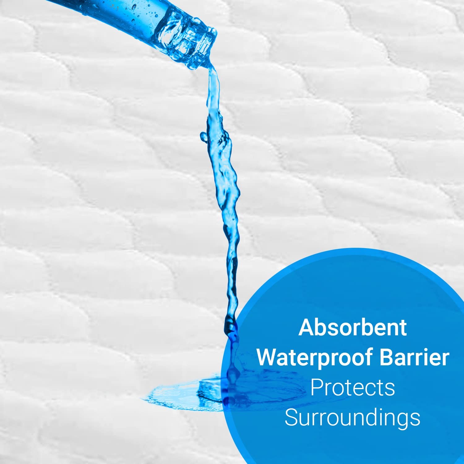 Twin Size Soft Quilted Underpad, Washable, Side Tucks, Incontinence Bed Pad