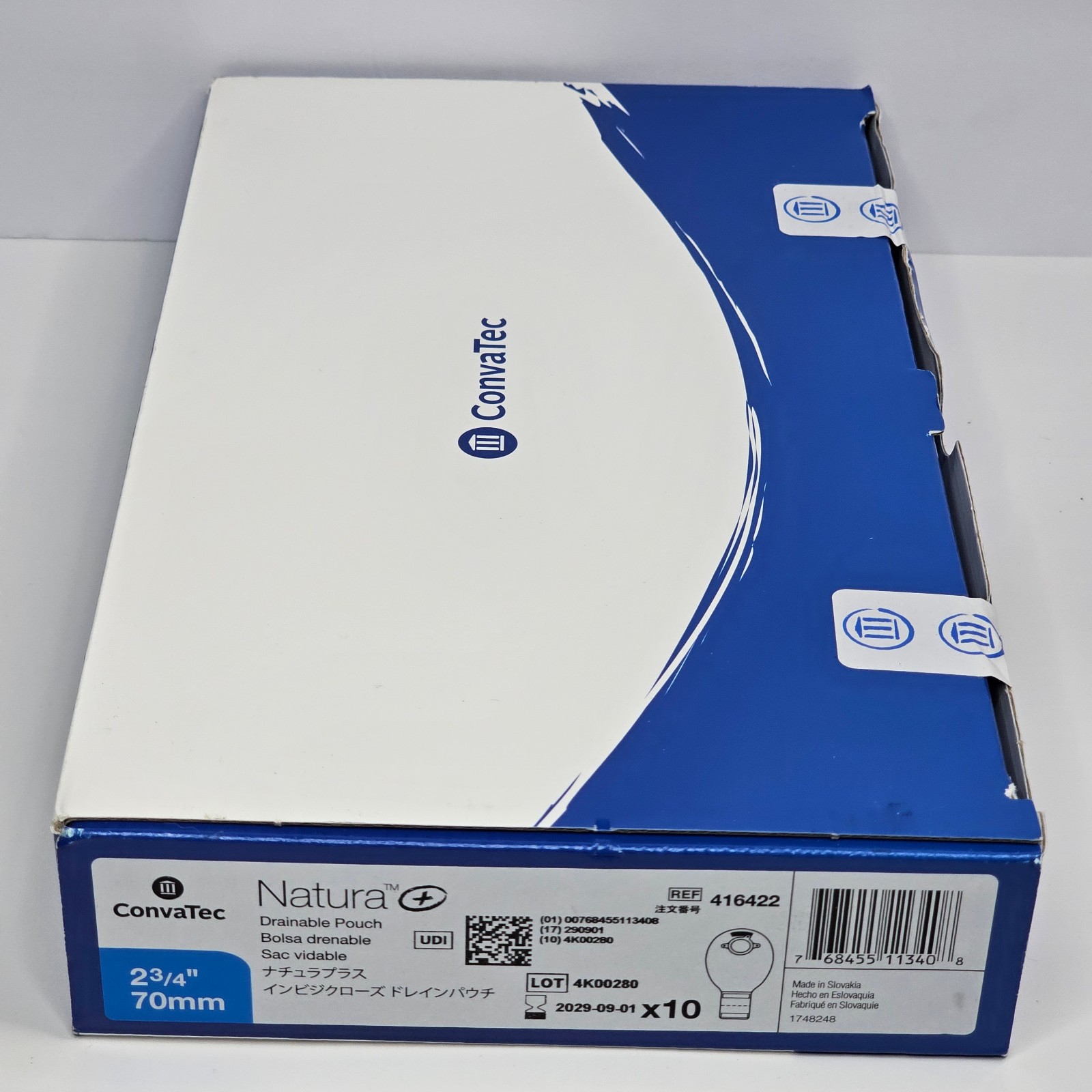 10 BOX CONVATEC 416422 Drainable Pouches 2 3/4 in Flange 12 in long Brand New