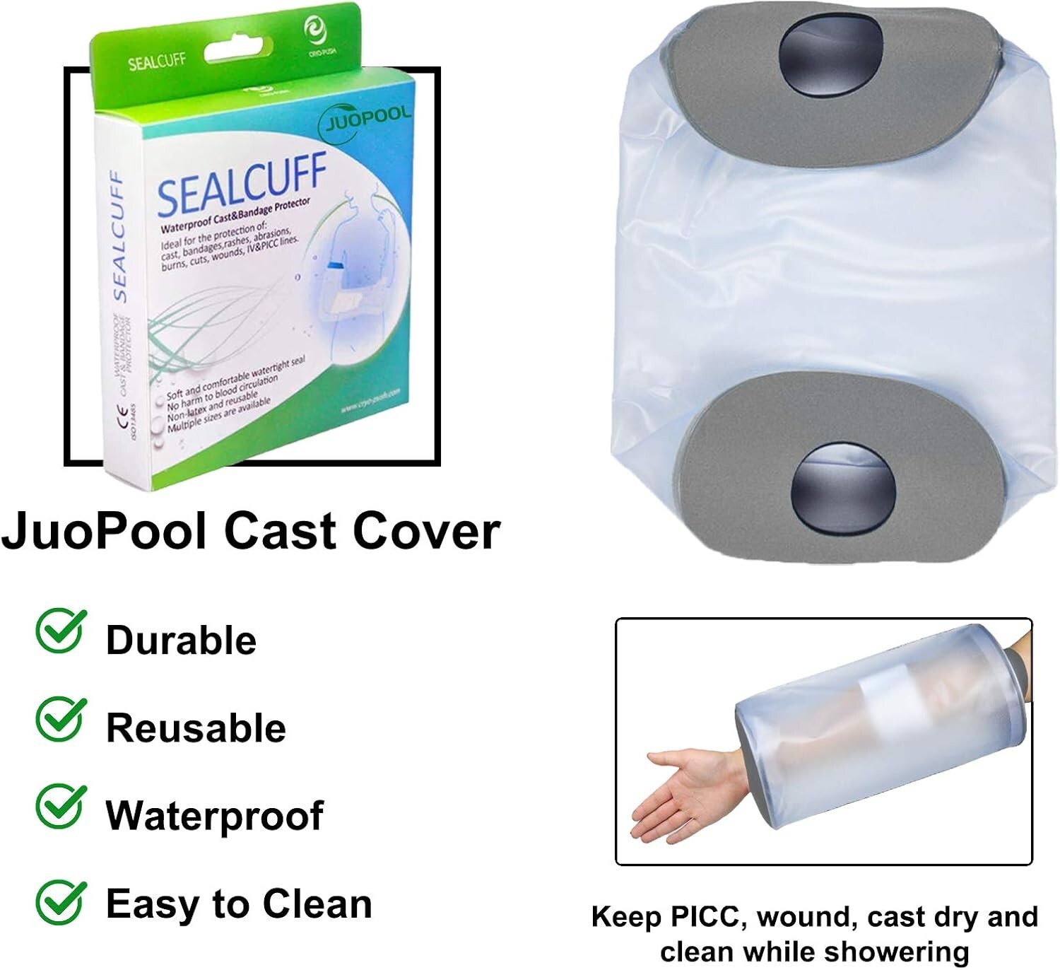 PICC Line Shower Cover Reusable Waterproof Sleeve IV Protector for Arm