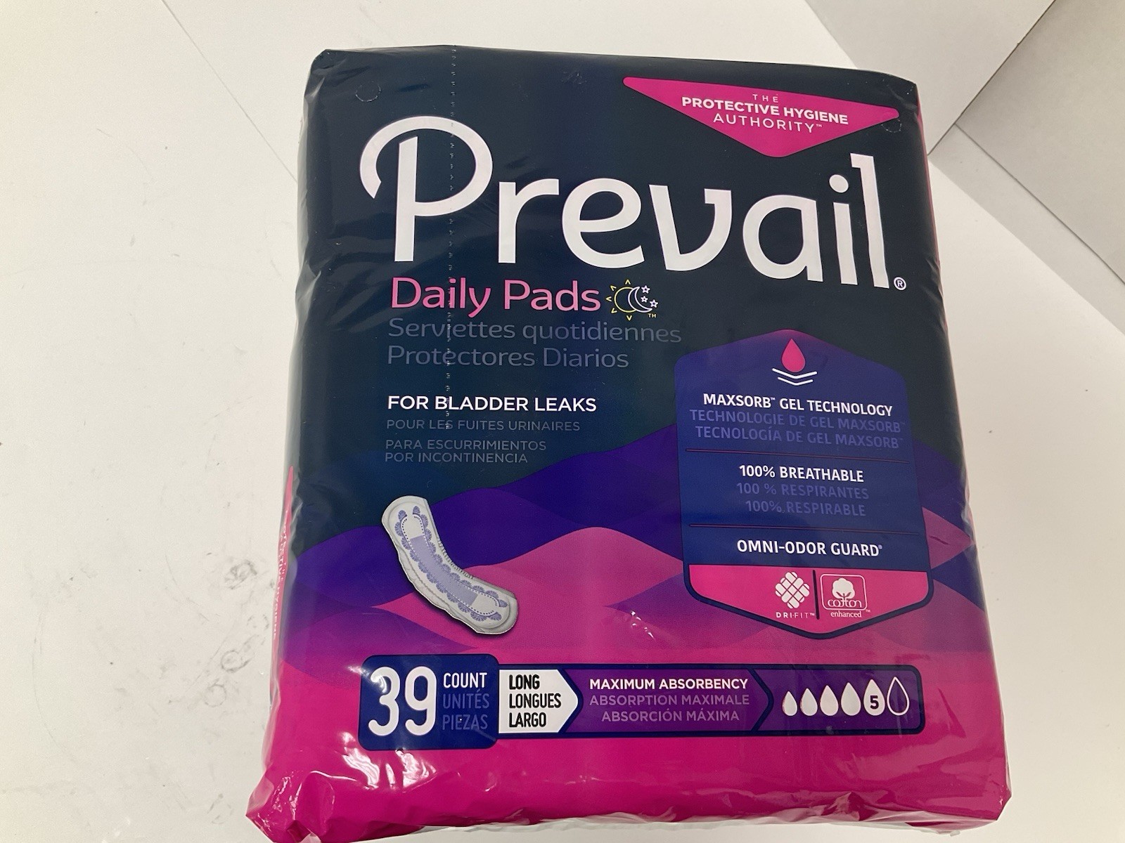 Prevail Maximum Long Daily Pads Bladder PV-915/1 LARGE Lot of 2 x 39