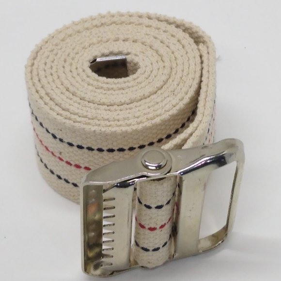 Medline Gait Belts MDT821203 60 Inch, Metal Buckle – Red, White & Blue Stripes.