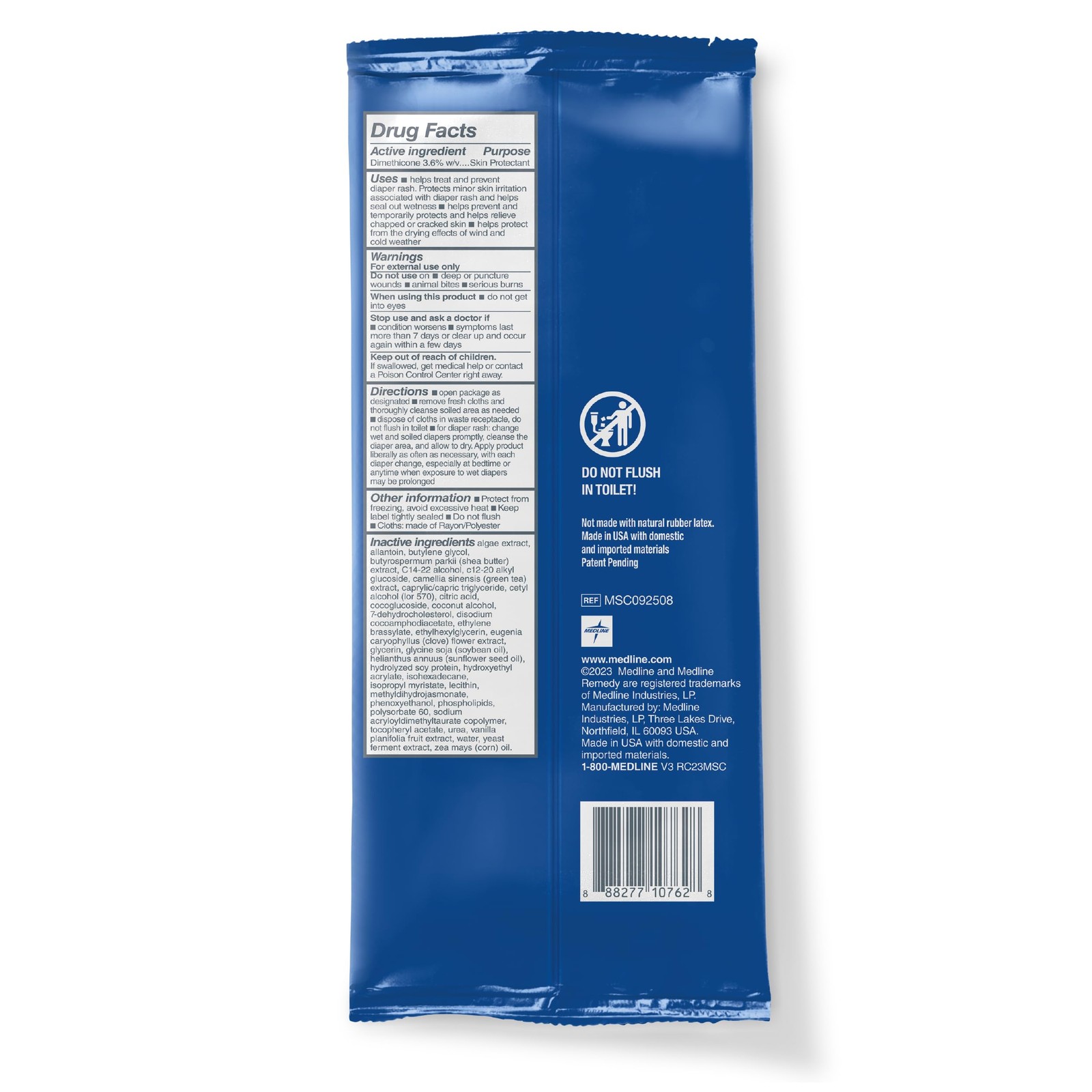 Medline Remedy Clinical 3-in-1 Barrier Cream Cloth, 8 count 32 Packs, 8 x 8 i…