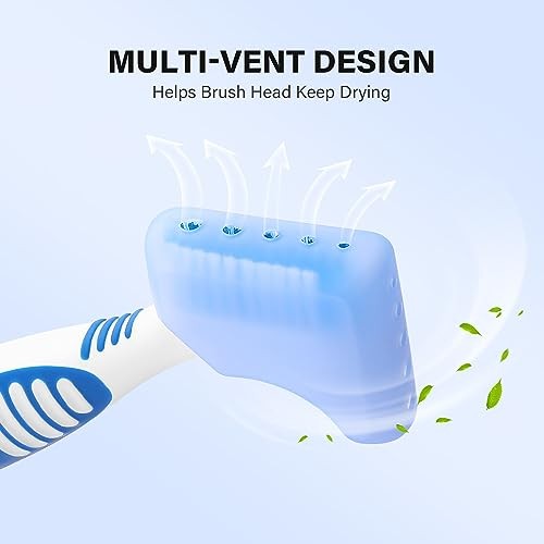 2pcs Soft Silicone Denture Brush Cover Fit Most Denture Toothbrushes | Blue