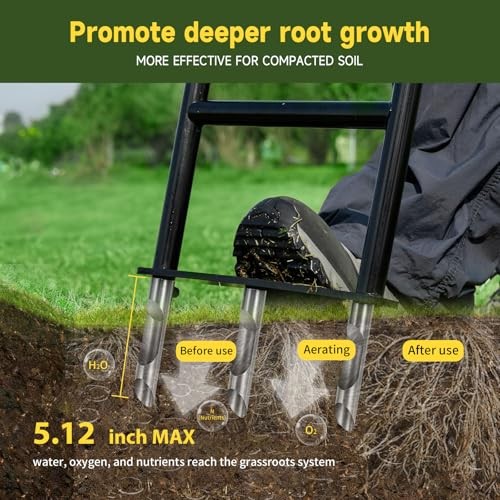 Heavy Duty Lawn Aerator Tool – Sturdy Yard Aerator – Clog Free