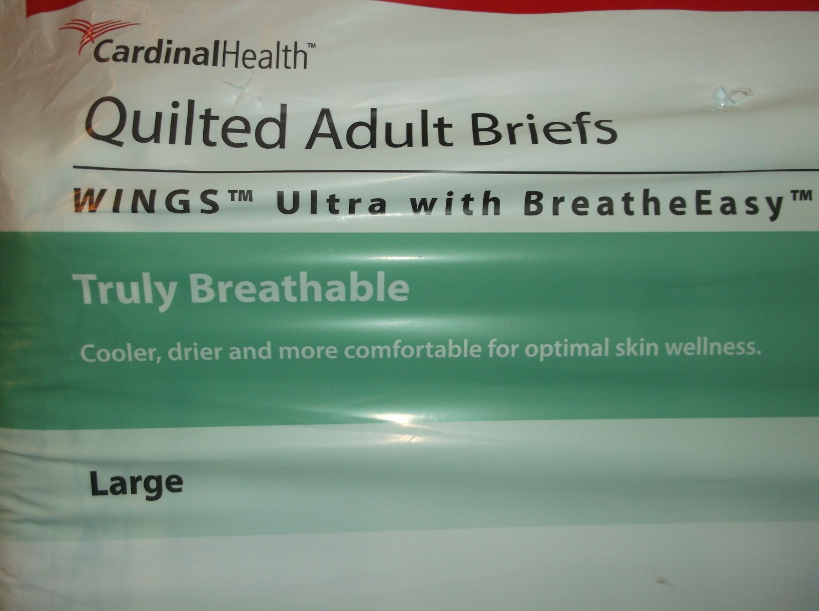 CARDINALHEALTH 18 CT ADULT DIAPERS LARGE 45 – 58 in WAIST EXTRA HEAVY WINGS NEW