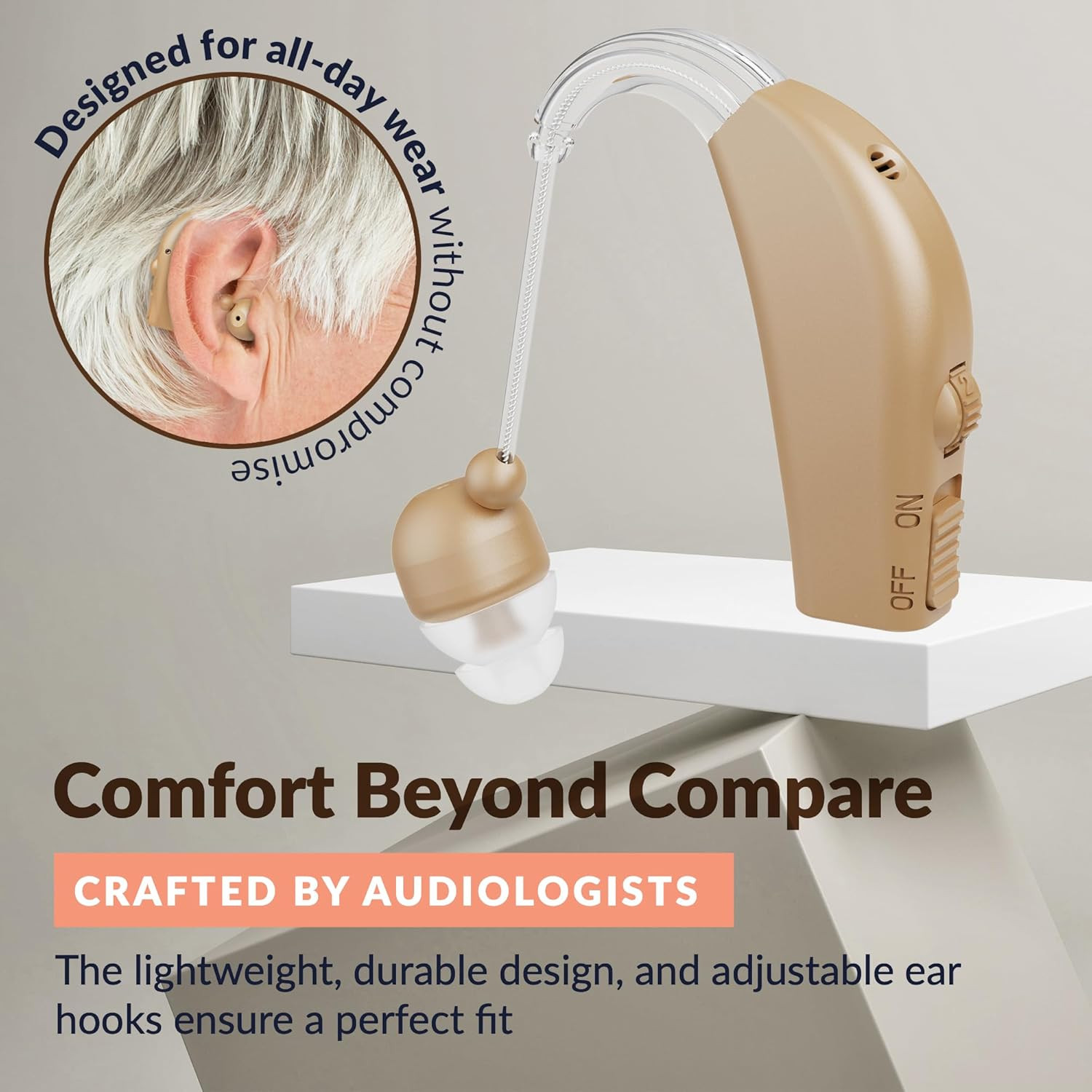 Rechargeable Ear Hearing Amplifier – Sound Amplifier with Rapid Charger – Skin