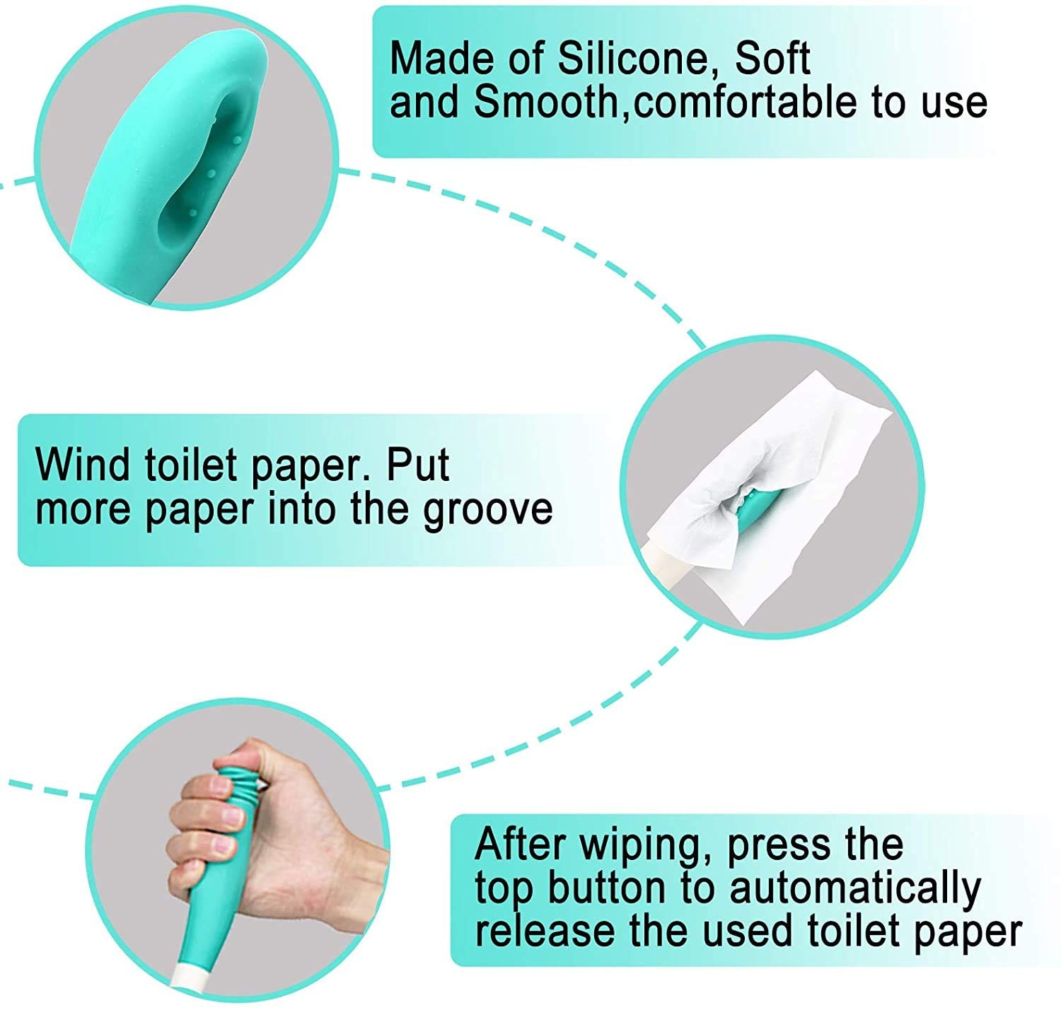Toilet Aids Tools, Long Reach Comfort Wipe, Bottom Buddy 1 Count (Pack of 1)