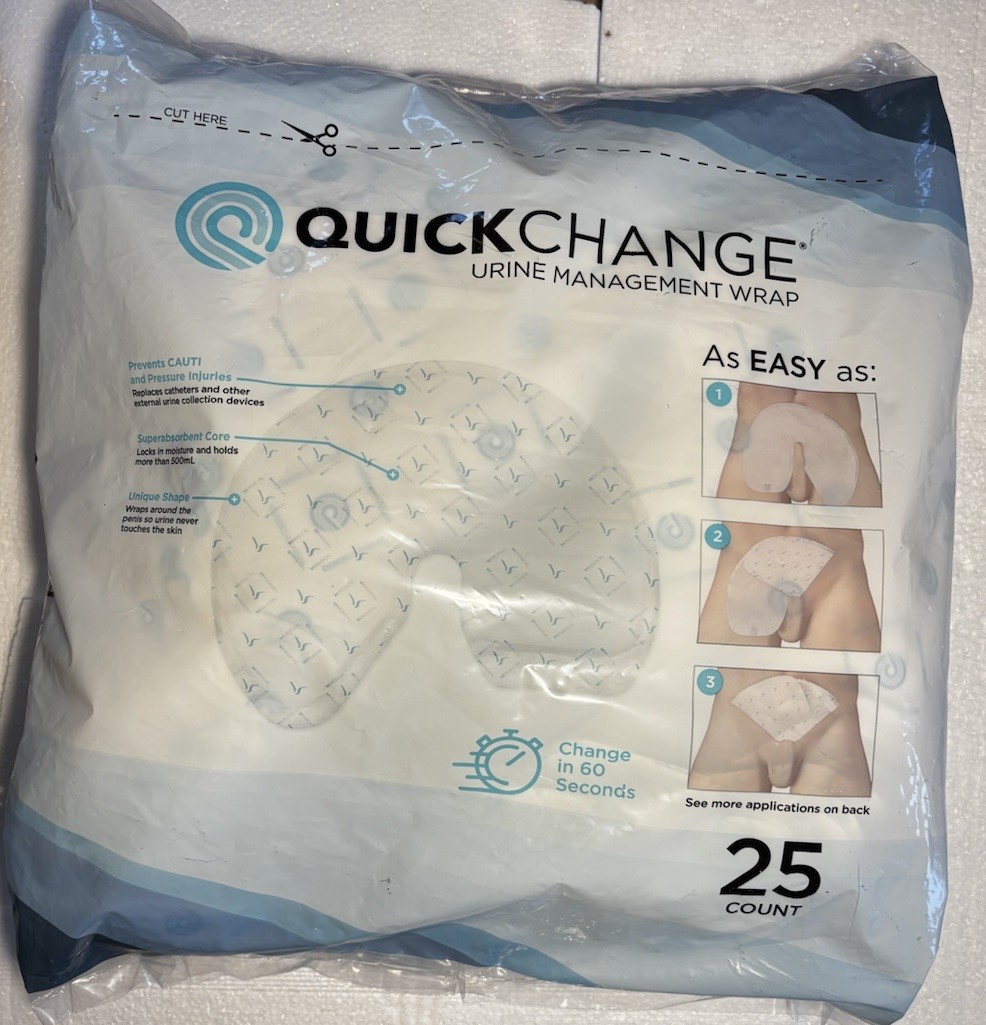 QuickChange Male Incontinence Urine Management Wrap 25 Pack