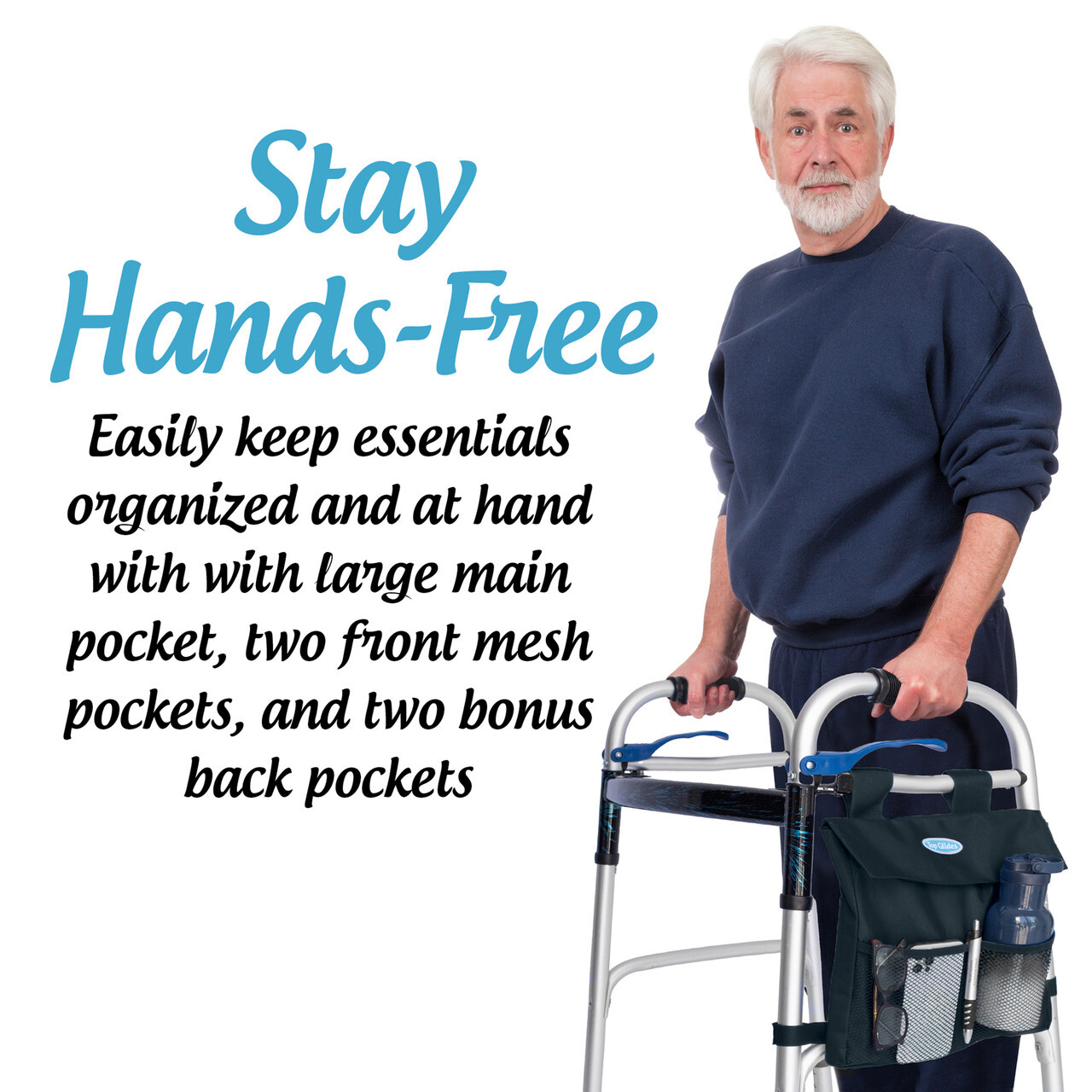 Universal 5-Pocket Walker Side Bag/Tote/Pouch – All Colors