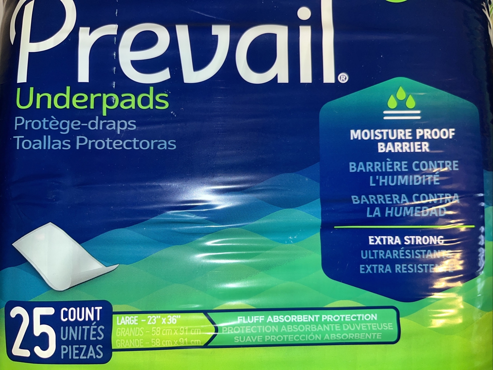 Prevail Total Care Disposable Underpad Fluff 23X36″ UP-150/2 25 pads