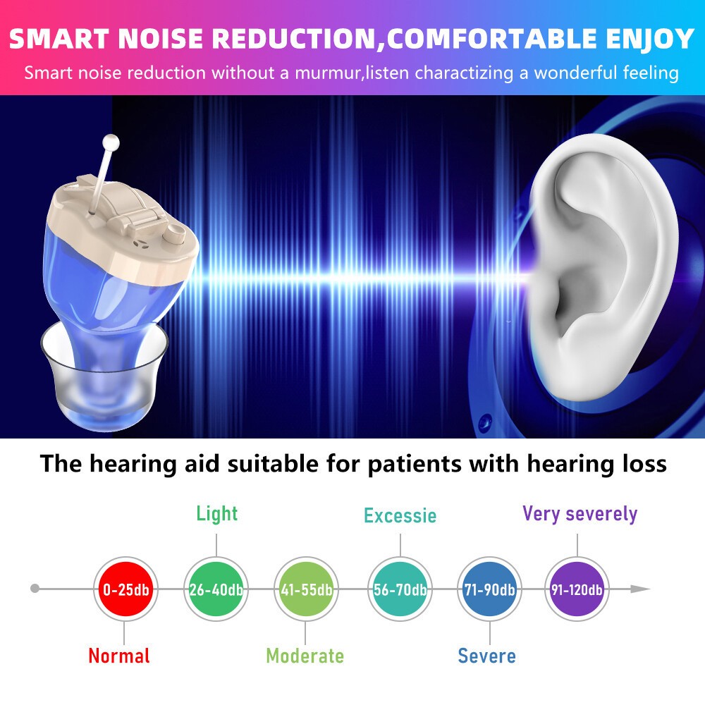MiNi Digital Invisible Hearing Aids ITE Sound Voice Amplifier Enhancer L / R