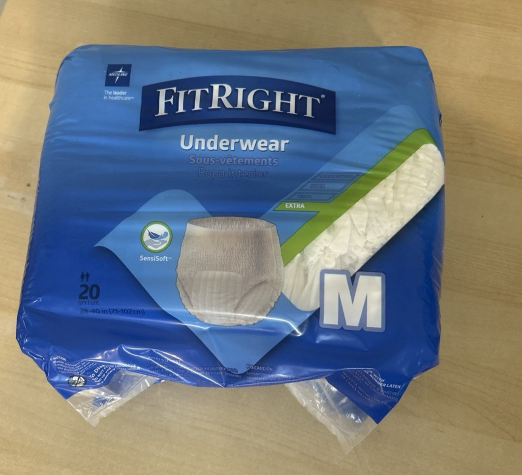 4 Fitright Super Protective Adult Pull Up Underwear Medium ( 28-40 In) 80 Qty