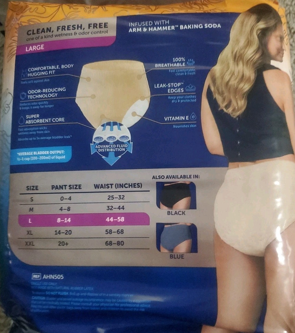48 Large Arm & Hammer Fresh Start Underwear Odor Control Ultimate Absorbency