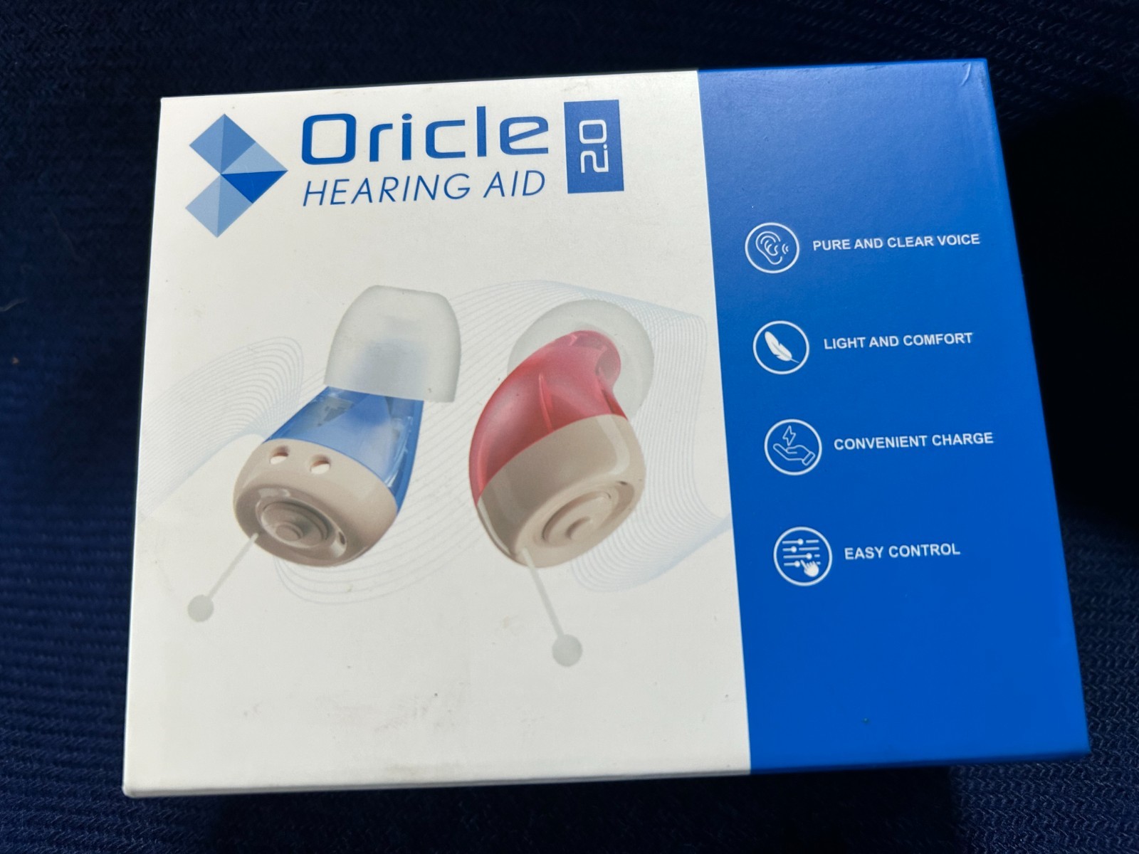 Oricle 2.0 Rechargeable OTC Hearing Aids Pair w/ Charging Case USED Working